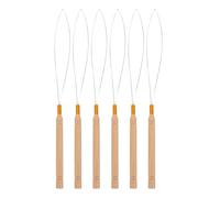 KICHOUSE Ago Antiscivolo Estensioni Chioma in Legno e Acciaio Inossidabile per 6 Pezzi Leggero per Extension Sintetiche, per Barbershop e Hair DIY
