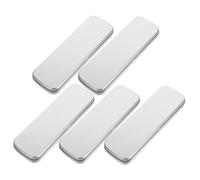 KICHOUSE Astuccio Per Matite in Metallo, 5 Pezzi, Scatola Di Latta Satinata Argento, Dimensioni Compatte (21,5x6x2 Cm), Per Scuola e Attività Artistiche