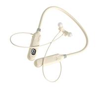 KICHOUSE Auricolari Wireless Neckband Ergonomici Per Sport e Cuffie Ear Leggere e Portatili Cancellazione Del Rumore Design Resistente All Beige