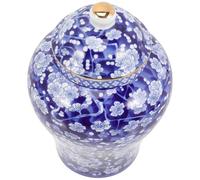 KICHOUSE Barattolo in Ceramica Blu e Bianco da 1300ml per tè, Multifunzionale per Conservare Dolci e Snack Secchi, Come Regalo per Inaugurazione Casa