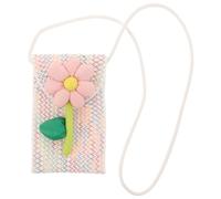 KICHOUSE Borsa a Tracolla Intrecciata a Fiore in Cotone per Donna Giovane, Compatta e Leggera, per Gite in Spiaggia e Vacanze Estive, Stile Fresco alla Moda
