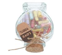 KICHOUSE Bottiglia di Vetro a Forma di Capsula Tappo in Sughero e Note D'amore per Coppie, Decorazione Romantica per San e Casa, Design Unico e Creativo