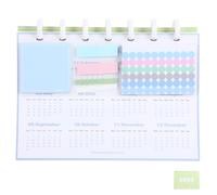KICHOUSE Calendario da Tavolo Mensile con Flip Anelli Calendario da Scrivania Decorativo e Portatile Planner Accademico in Carta Verde Design Unico e Facile da Sfogliare