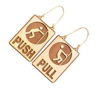 KICHOUSE Cartelli in Legno Push-pull per Porte, Set 2 Pezzi Segnaletica Spinta e Trazione, Indicatore Porta per Ufficio e Negozi, Adatto a Bar, Ristoranti e Ambienti Commerciali