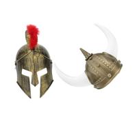 KICHOUSE Casco Vichingo Dorato in Plastica 2 Pezzi Taglia Riutilizzabile per Carnevale e Feste Travestimenti Unisex