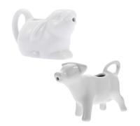 KICHOUSE Ceramic Milk Kettle in Bianco, Set 2 Pezzi a Forma di Mucca e Coniglio, Multiuso per Coffee Shops e Food Stores