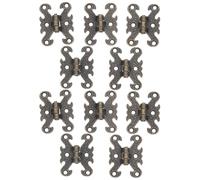 KICHOUSE Cerniere Decorative Cerniere Piccole Vintage 10 Pezzi in Lega di Zinco Oro Facili da Installare per Scatole di Legno e Portagioie per Progetti Fai-da-te