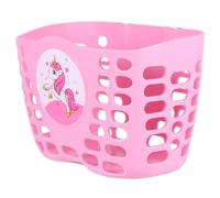 KICHOUSE Cestino Bici Bambina Rosa Antiscivolo in Plastica Spessa con Unicorno Cesta Anteriore Facile da Appendere e Staccare per Bicicletta Ragazzo Ragazza Ragazza Resistente ad Acqua e