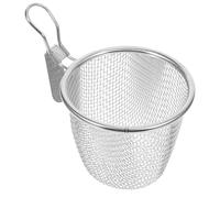 KICHOUSE Cestino per Pasta Multifunzione in Acciaio Inox Manico per Appendere, Colino per Noodles Resistente All’usura alle Alte Temperature, Accessorio Cucina per Cottura e Frittura