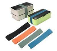 KICHOUSE Cinghie Elastiche Porta Posate per Bento Box 4 Pezzi in Nylon Multicolore, Fasce per Lunch Box Compatti, per Uso all'Aperto e Scuola
