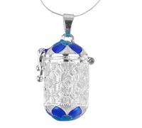KICHOUSE Ciondolo Intagliato in e Bottiglia Rame Argento, Forma Profumo Cilindrica Apribile Design Hollow Out, Accessorio Raffinato per Progetti DIY Scrapbooking