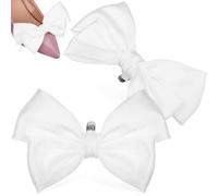 KICHOUSE Clip Decorazione Durevole e Facile da Applicare in Raso Bianco a Forma di Fiocco per Scarpe Elegante e Classico per Scarpe da Donna in Occasioni come Matrimoni e Commissioni