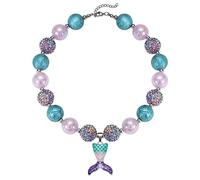 KICHOUSE Collane A Forma Di Sirena Per Ragazze Con Ciondolo Di Perline Gioielli Alla Moda Per Il Compleanno Dei Bambini Colore Casuale