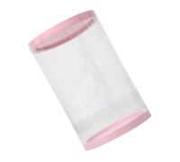 KICHOUSE Contenitore Cilindrico Trasparente con Coperchio Rosa per Flaconi | Plastica, Struttura Stabile e Accesso Rapido, per Tavolini e Reception, Organizzazione Salvaspazio