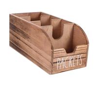 KICHOUSE Contenitore Porta Bustine Di Tè e Caffè in Legno, Organizer Compatto Multiuso Per Bustine Di Zucchero e Spezie, Portaoggetti Da Cucina Salvaspazio Per Uso Quotidiano