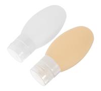 KICHOUSE Contenitori da Viaggio in Silicone 2 Pezzi 100 Ml Ventosa, Flaconi Erogatori Morbidi e Comprimibili per Shampoo, Lozione e Bagnoschiuma, Riutilizzabili per Viaggi, Campeggio