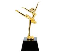 KICHOUSE Coppa Danza in Cristallo con Base Nera e Figura Dorata Premio Balletto per Decorazione Vincente per Concorsi e Giochi Educativa per Scuola e Asilo