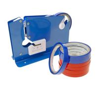 KICHOUSE Dispenser Portatile Taglierina per Nastro 12 MM in Ferro 8 Pezzi Nastro per Sigillare Sacchetti Plastica Alimentare e Imballaggi Uso Professionale