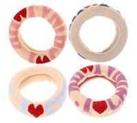 KICHOUSE Elastici per Chioma a Forma di Cuore 4 Pezzi, Morbidi senza Segni, per Uso Quotidiano e Occasioni Speciali, Accessori Eleganti per Donna e Ragazza Colore Casuale Stili multipli