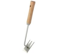 KICHOUSE Estrattore Resistente in e Erbacce per Inossidabile Manuale Punte a V Manico in Legno, Attrezzo da Giardinaggio per Diserbo Totale in Giardino