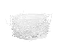 KICHOUSE Filo di Perle Artificiali Bianche per Decorazioni Vaso, Lunghezza Regolabile, Materiale Plastico Resistente, per Matrimoni e Bouquet da Sposa, 1 Rotolo