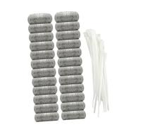 KICHOUSE Filtri Per Lavatrice in Acciaio Inossidabile Antiruggine 304, Set Da 24 Pezzi Con 24 Fascette Fermacavi, Rete Filtrante Professionale Per Lanugine e Impurità, Accessori Manutenzione Lavatrice