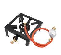 KICHOUSE Fornello Gas Propano da Esterno in Ghisa con Regolatore e Tubo Bruciatore Campeggio Resistente per Picnic Escursioni e Bbq all Aperto