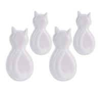 KICHOUSE Ganci Adesivi Autoadesivi a Forma di Coda di Gatto 4 Pezzi, Ganci Decorativi da Parete per Bagno e Cucina, Appendiabiti Autoadesivi senza Fori per Soggiorno e Camera da Letto