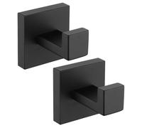KICHOUSE Ganci Nero Appendiabiti in Inossidabile da 2 Pratici e Sicuri per Bagno e Cucina per Cappelli e Cappotti