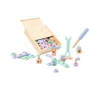 KICHOUSE Giocattolo Attrezzi in Legno per Kit Educativo per Costruzioni e Sviluppo Manuale Gioco Interattivo per Piccoli Sicuro e Resistente per Apprendimento e Divertimento