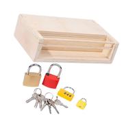 KICHOUSE Giocattolo Didattico per Piccoli Chiavi e Lucchetto in Legno e Metallo Set Educativo Montessori 1-3 Anni per Sviluppo Coordinazione Occhio-Mano e Pensiero Logico Gioco
