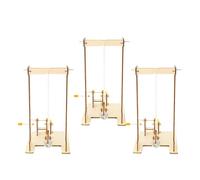 KICHOUSE Kit di Modelli in Legno Gru Fai da Te 3 Set - Strumento Didattico di Fisica per - Progetto di Esperimento Scientifico e Giocattolo di Montaggio Educativo per Apprendimento Pratico