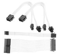 KICHOUSE Kit di Prolunga per Cavo Pc Cavo di Alimentazione da 20 Cm Pin 8 Pin 6 Pin per Scheda Madre Atx Gpu E Cpu Colore Bianco