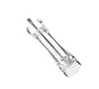 KICHOUSE Macina Spezie Manuale in Acrilico e Ceramica Manico Liscio e Regolazione di Granulometria per Cucina Bianco, Barattolo Porta Condimenti Ermetico