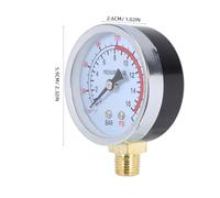 KICHOUSE Manometro Verticale Pneumatico 0-16 Bar Display 240 Psi Raccordo Filettato G1/4 Strumento di Misurazione ad Alta Precisione per Compressori d'Aria e Applicazioni Industriali