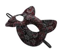 KICHOUSE Maschera da Gatto Elegante e Sicura Vintage con Fascia Elastica in Pvc Rossa per Feste di Compleanno e Spettacoli di Danza