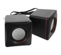 KICHOUSE Mini Altoparlante USB Cablato per Computer Desktop e Laptop, Audio Stabile, Materiale ABS e Rame, per Ufficio e Viaggio, 1 Paio Nero