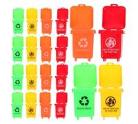 KICHOUSE Mini Bidoni della Spazzatura Giocattolo per Set da 40 Pezzi in Plastica Resistente Bidoni in Miniatura per Case delle Bambole e Gioco di Ruolo Educativo Montessori per