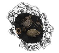 KICHOUSE Mini fermaglio per capelli a cilindro: fermaglio per capelli a tema steampunk con ingranaggio a orologeria retrò per la decorazione del palco di carnevale di Halloween