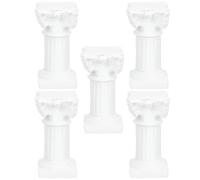 KICHOUSE Mini Romane e Decorazioni di Set 5 in Resina Bianco Design Classico e Stabilità per Decorazione Paesaggio per Soggiorno