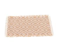 KICHOUSE Mini Tappeto Accessori Per La Casa Delle Bambole in Miniature Mini Decorazione Tappeti Per Case Delle Bambole Tappeto Per Casa Delle Bambole Intrecciato Mini Zerbino Stoffa Beige