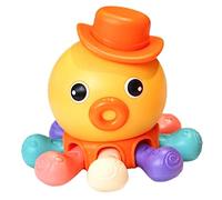 KICHOUSE Octopus per da Bagno Sensory Forma Polpo Educativo e Squeaky per Giocare o Piscina Colore Arancione per e