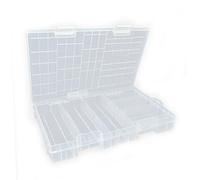 KICHOUSE Organizer per Batterie Trasparente Due Strati Contenitore Portatile per Batterie Aa Aaa Stoccaggio Leggera e Compatta con Scomparti Classificati