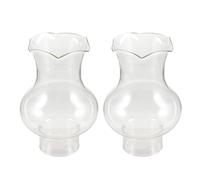 KICHOUSE Paralume in Vetro Trasparente per Lampada a Olio Piccolo, Coprilampada Antivento Vintage 3 Cm, Set 2 Pezzi per Lampada a Cherosene Fai da Te Casa