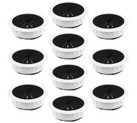 KICHOUSE Passacavo per Scrivania da Ufficio 60mm in Plastica Bianca Set da 10 Pezzi, Copriforo Flessibile per Gestione Cavi Desktop, Copertura Foro per Cavi per Ufficio Domestico e