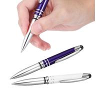 KICHOUSE Penna a Sfera in Metallo 3 in 1 Stilo Capacitivo Touch e Luce Led, Penna Torcia Luminosa Multifunzionale per Ufficio, Studio e Regalo Creativo