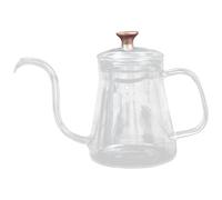 KICHOUSE Pentola in Vetro da 350ml per Caffè e Tè Beccuccio Stretto, Flusso D'acqua Verticale e Design Trasparente, Pratica e Facile da Conservare
