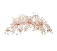 KICHOUSE Pettine per Chioma Floreale da Sposa Cristalli e Fiori in Argilla Polimerica, Accessori per Acconciature Sposa in Stile Europeo e Americano
