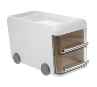 KICHOUSE Porta Della Penna Per Autobus a Due Piani Divertente Caddy Organizzatori Della Scrivania Matita Carino Carrello Ordinato Organizzatore Della Scrivania Ufficio P.s Bianca