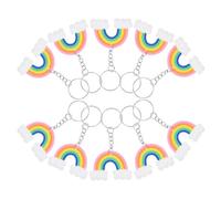 KICHOUSE Portachiavi Arcobaleno in Silicone e Metallo 10 Pezzi, Design Creativo a Forma di Nuvola e Cuore, Leggeri come Pendenti per Borse e Regali di Compleanno